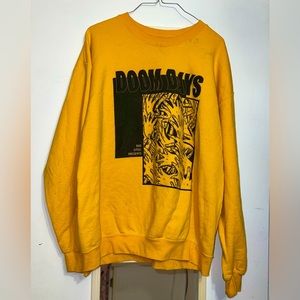 Doom Days Yellow Graphic Crewneck Sweatshirt